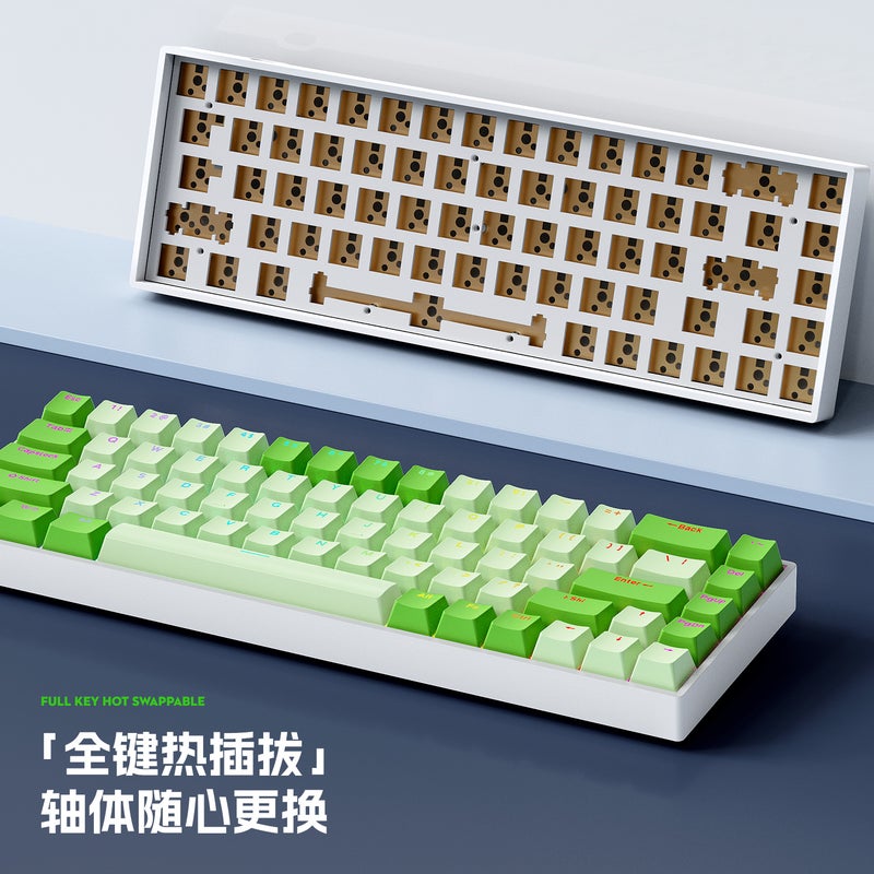 Cracked K68 Full-Key -Swappable Mechanical Keyboard Three-Mode Bluetooth Wireless Portable External Laptop - Image 4